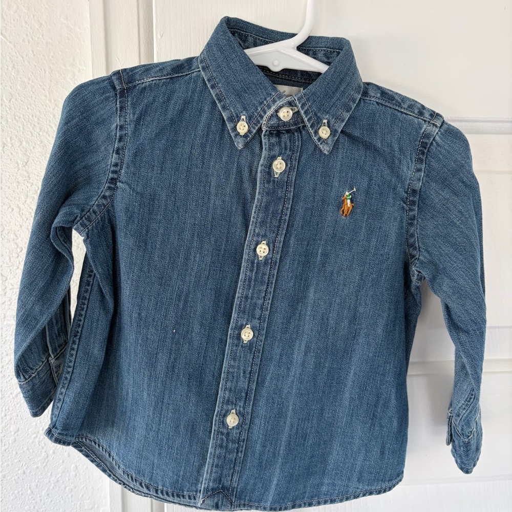 Ralph Lauren Blue Denim Kids Button-Down Shirt